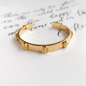 Gold-Tone Bracelet with Textured Accents